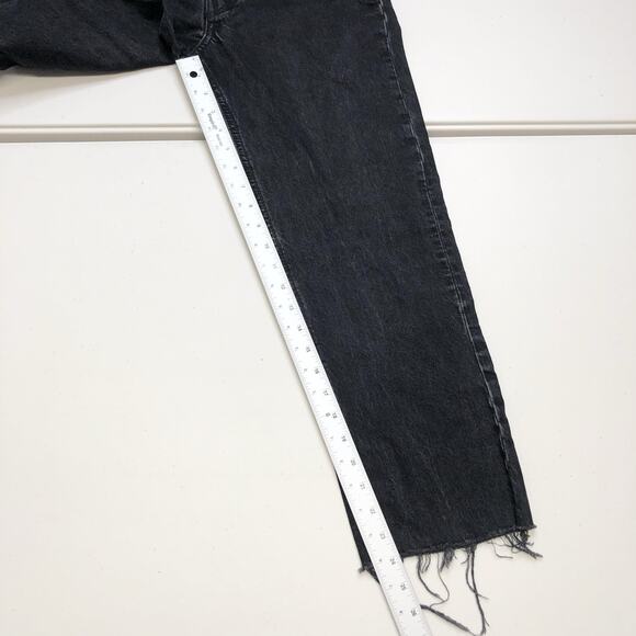 Free People We The Free Jeans Tapered Baggy High Rise Boyfriend Fit Sz 24 Black - Picture 4 of 11